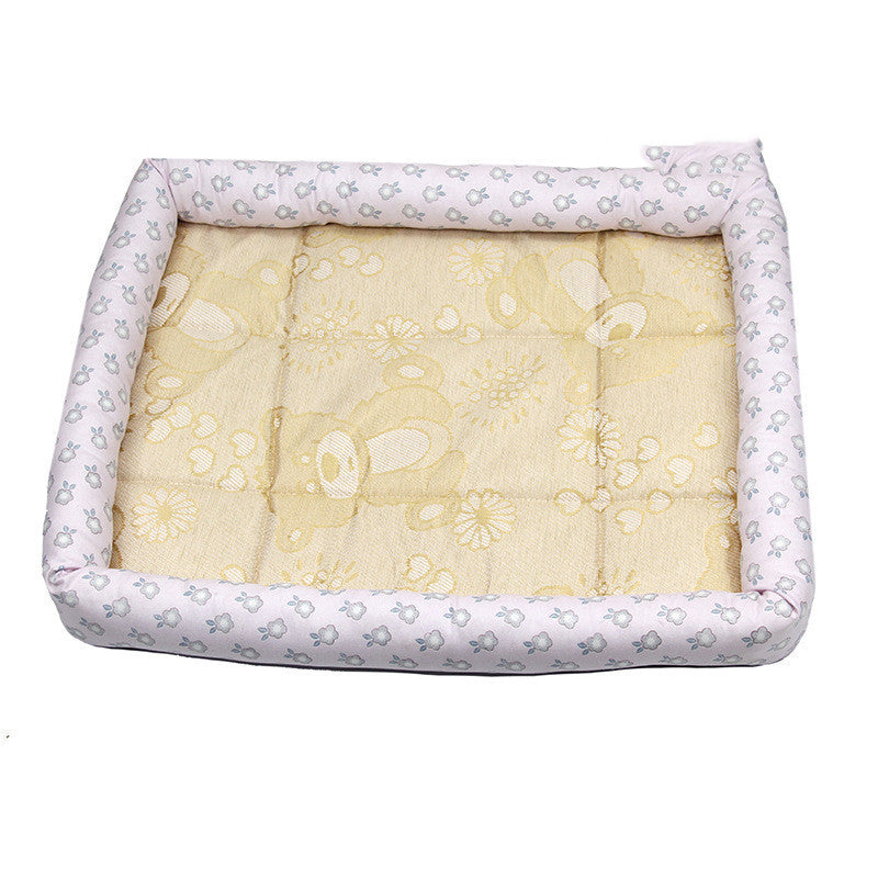 HKM-482451 Cooling Summer Pet Ice Mat for Dogs and Cats – Breathable Cloth Square Bed in Multiple Colors