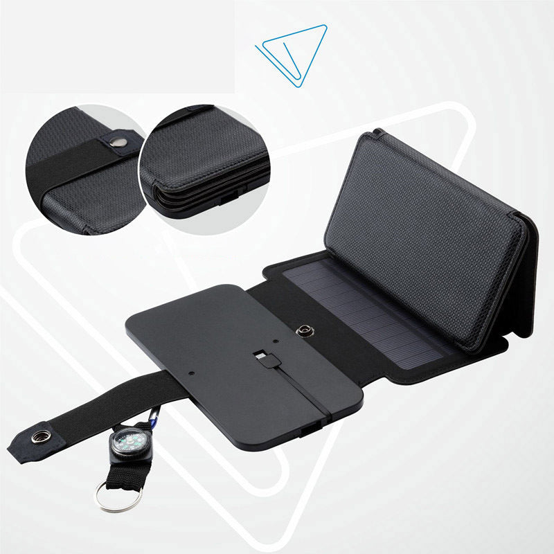 HKM-482451 Portable Solar Power Bank with Waterproof Direct Charging Capability, Foldable Bag Design