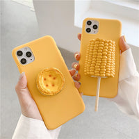 HKM-482515 Corn on the Cob and Egg Tart Design TPU Mobile Phone Case for iPhone 12/12 Pro, iPhone 11, iPhone X/XS, and More