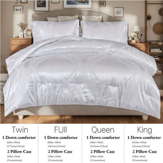HKM-482579 Luxury Satin Microfiber King Bedding Set with Duvet Cover and Pillow Shams