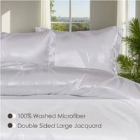 HKM-482579 Luxury Satin Microfiber King Bedding Set with Duvet Cover and Pillow Shams