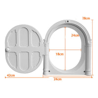 HKM-482707 Minimalist Plastic Pet Door for Cats and Dogs - Adjustable Entry and Exit Direction in White, Black, Brown