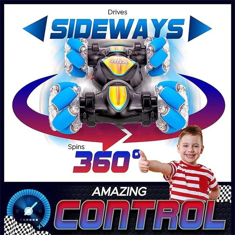HKM-482835 Remote Control Mini Twister Toy with Gesture Sensor and LED Lights - Stunt Drift Racing Car for Kids and Adults