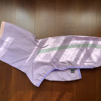 HKM-482899 Large Dog Raincoat in Purple, Pink, Gold, and Blue - Water-Resistant Polyester with Splicing Design