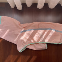 HKM-482899 Large Dog Raincoat in Purple, Pink, Gold, and Blue - Water-Resistant Polyester with Splicing Design