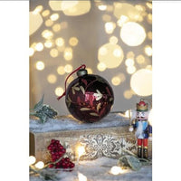 HKM-483027 Glass Christmas Ball Ornaments - Set of 6 Decorative Hanging Ornaments for Holiday Tree Decor, 3.9 inches each