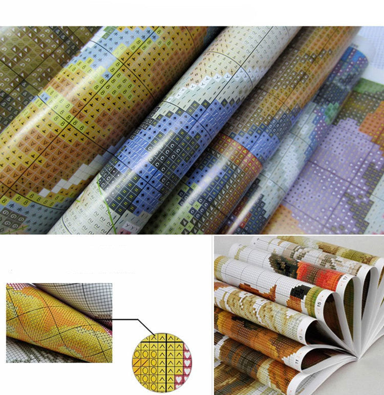 KTX-483091 Ecological Cotton Landscape Cross Stitch Material for Living Room Crafting - 53x41cm, Single-Sided Embroidery