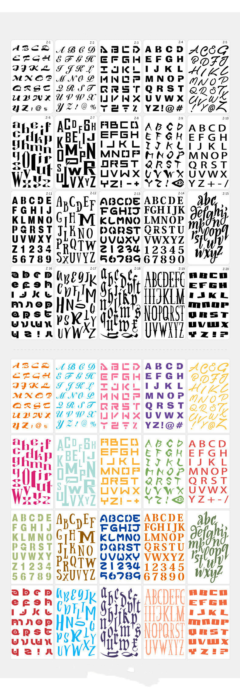 HKM-483219 A6 Hollow Letter Painting Template for Creative Graffiti Art