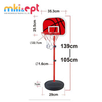 HKM-483219 Portable Kids Adjustable Mini Basketball Hoop Set with Ring and Net for Outdoor Play