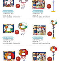 HKM-483219 Portable Kids Adjustable Mini Basketball Hoop Set with Ring and Net for Outdoor Play
