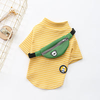HKM-483219 Striped Cotton T-Shirt Costume for Dogs - Casual Two-Legged Design
