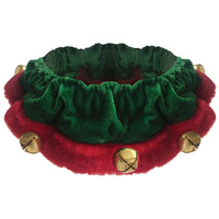 HKM-483283 Christmas Dog Collar with Bells - Soft Red and White Holiday Neckwear for Small to Large Dogs