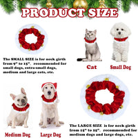 HKM-483283 Christmas Dog Collar with Bells - Soft Red and White Holiday Neckwear for Small to Large Dogs
