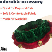 HKM-483283 Christmas Dog Collar with Bells - Soft Red and White Holiday Neckwear for Small to Large Dogs