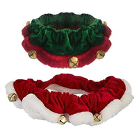 HKM-483283 Christmas Dog Collar with Bells - Soft Red and White Holiday Neckwear for Small to Large Dogs