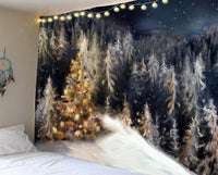 HKM-483475 Christmas Tree Tapestry Tablecloth for Kindergarten - Cartoon Anime Design, Flannel Material, Hand Washable