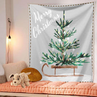 HKM-483475 Christmas Tree Tapestry Tablecloth for Kindergarten - Cartoon Anime Design, Flannel Material, Hand Washable