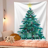 HKM-483475 Christmas Tree Tapestry Tablecloth for Kindergarten - Cartoon Anime Design, Flannel Material, Hand Washable