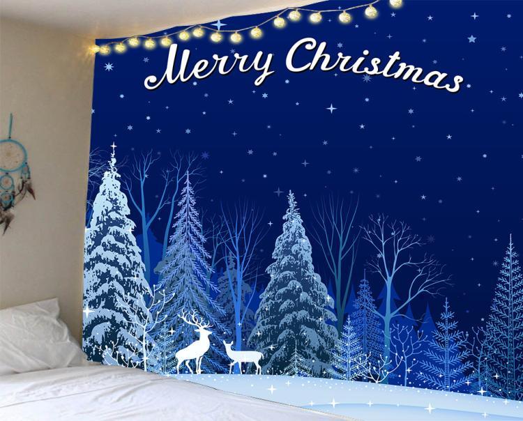 HKM-483475 Christmas Tree Tapestry Tablecloth for Kindergarten - Cartoon Anime Design, Flannel Material, Hand Washable