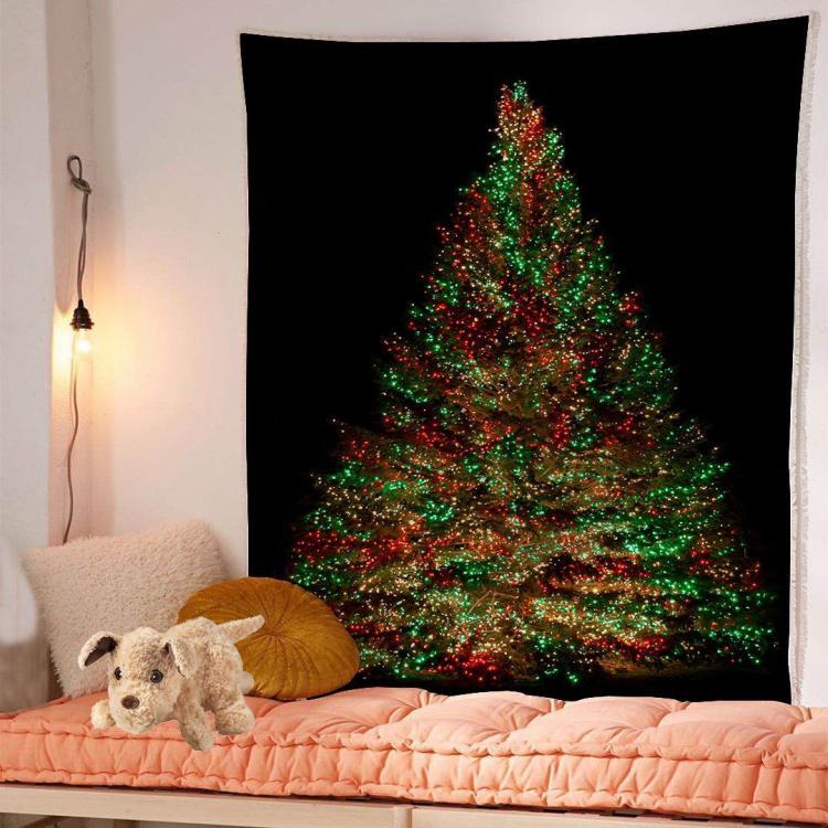 HKM-483475 Christmas Tree Tapestry Tablecloth for Kindergarten - Cartoon Anime Design, Flannel Material, Hand Washable