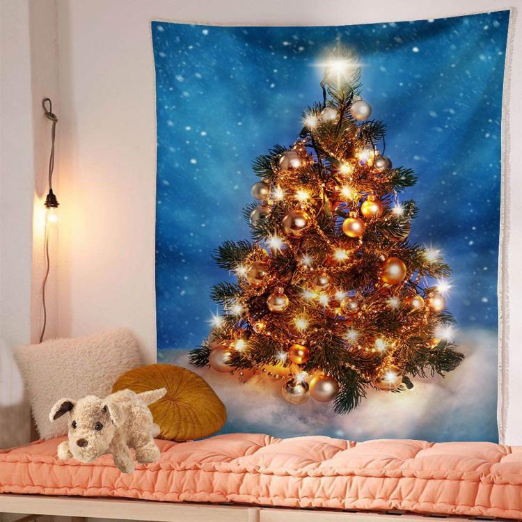 HKM-483475 Christmas Tree Tapestry Tablecloth for Kindergarten - Cartoon Anime Design, Flannel Material, Hand Washable