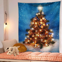 HKM-483475 Christmas Tree Tapestry Tablecloth for Kindergarten - Cartoon Anime Design, Flannel Material, Hand Washable