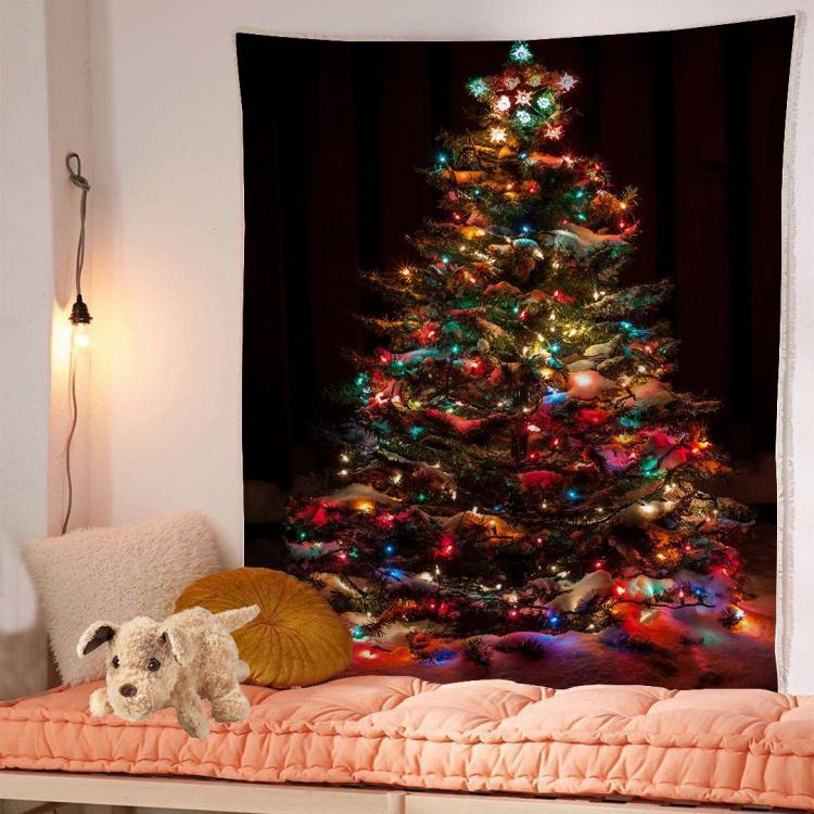 HKM-483475 Christmas Tree Tapestry Tablecloth for Kindergarten - Cartoon Anime Design, Flannel Material, Hand Washable