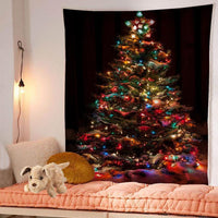 HKM-483475 Christmas Tree Tapestry Tablecloth for Kindergarten - Cartoon Anime Design, Flannel Material, Hand Washable