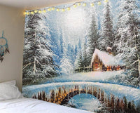 HKM-483475 Christmas Tree Tapestry Tablecloth for Kindergarten - Cartoon Anime Design, Flannel Material, Hand Washable