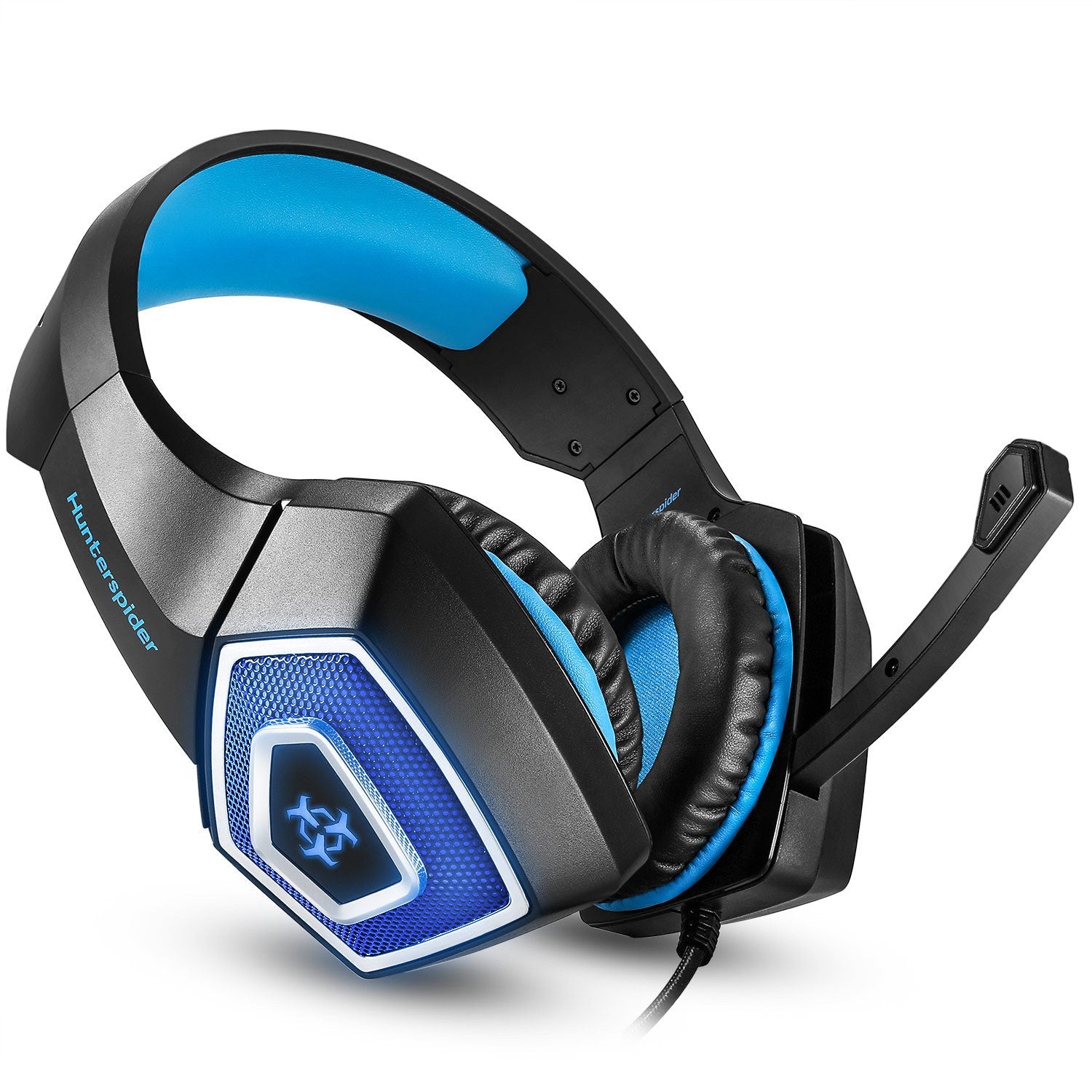 HKM-483475 Wired RGB Gaming Headset with Protein-Like Earmuffs and Adjustable Microphone