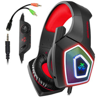 HKM-483475 Wired RGB Gaming Headset with Protein-Like Earmuffs and Adjustable Microphone