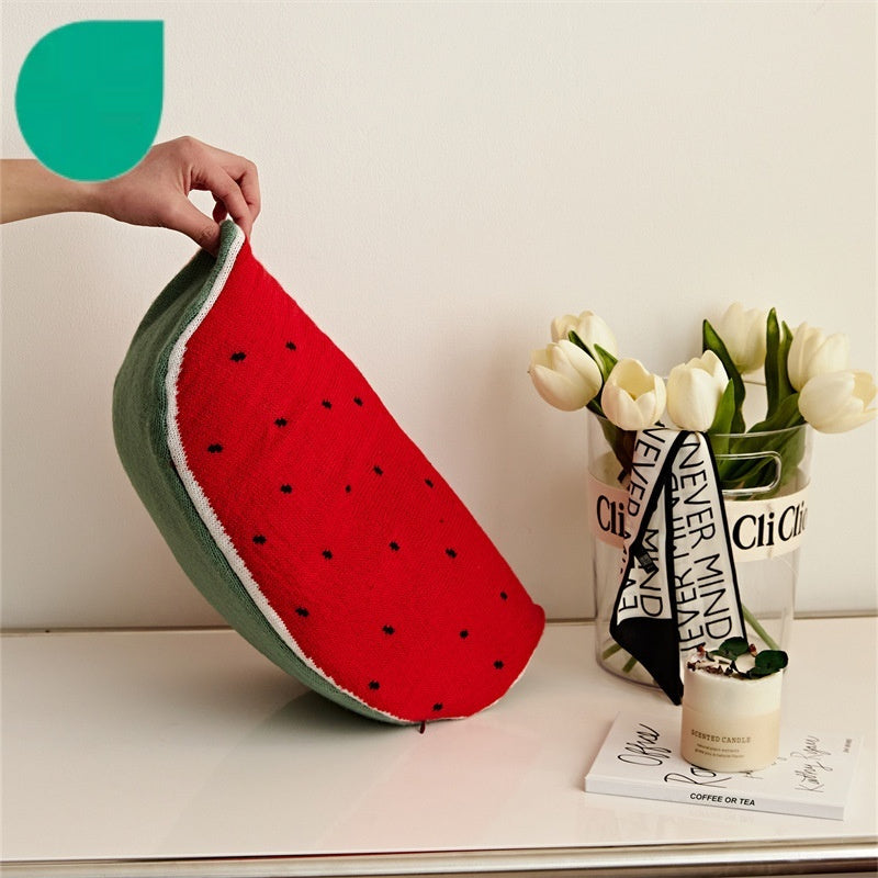 HKM-483539 Watermelon Avocado Cartoon Knitted Doll Pillow Cushion 20x40CM