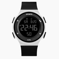HKM-483923 Men's Digital Sports Watch with Alarm, Luminous Display, and Waterproof Features - Lightning Blue Color