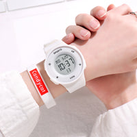 HKM-483923 Men's Digital Sports Watch with Alarm, Luminous Display, and Waterproof Features - Lightning Blue Color