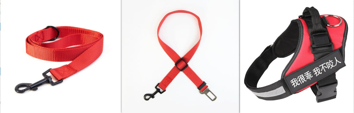 HKM-483923 Sturdy Adjustable Nylon Dog Leash with Reflective Design and Durable Stainless Steel Connection
