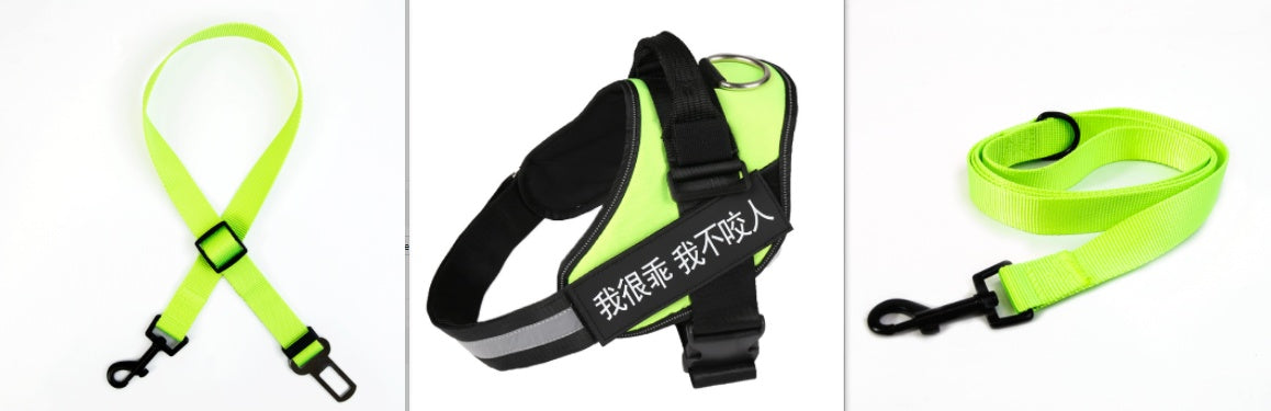 HKM-483923 Sturdy Adjustable Nylon Dog Leash with Reflective Design and Durable Stainless Steel Connection