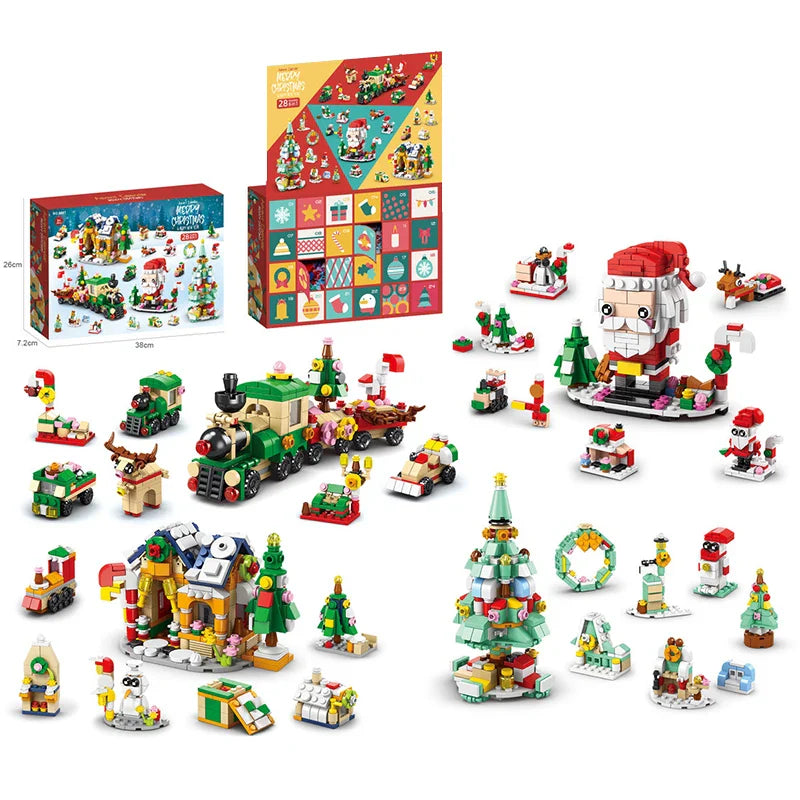 KTX-483987 Christmas Countdown Advent Calendar Building Block Sets - Creative Educational Puzzle Toys