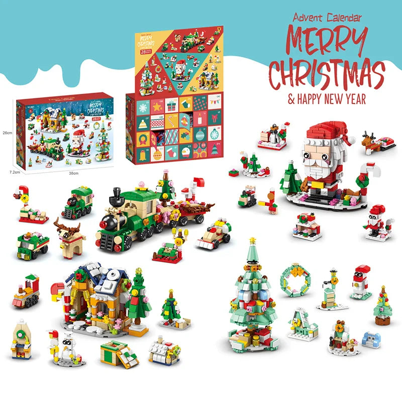 KTX-483987 Christmas Countdown Advent Calendar Building Block Sets - Creative Educational Puzzle Toys