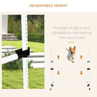 HKM-484051 4-Piece Adjustable Dog Agility Training Kit with Carry Bag and Jump Poles