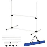 HKM-484051 4-Piece Adjustable Dog Agility Training Kit with Carry Bag and Jump Poles