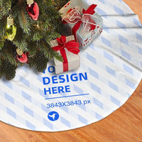HKM-484179 Durable Flannel Plush Tree Skirt for Festive Home Decor - Soft Polyester Christmas Decoration
