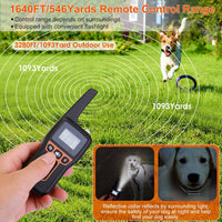 HKM-484243 3280FT Waterproof Dog Training Collar with Beep, Vibration, and Shock Modes