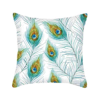 HKM-484243 Nordic Style Leaf and Flower Pattern Short Plush Cushion Cover, 45x45cm