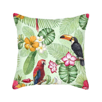 HKM-484243 Nordic Style Leaf and Flower Pattern Short Plush Cushion Cover, 45x45cm