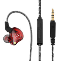 HKM-484307 In-Ear Wired Headphones with Microphone and Silicone Earplugs, 3.5mm Plug, 1.2m Cable, Subwoofer Sound Quality