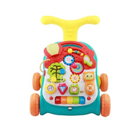 HKM-484371 3 in 1 Baby Learning Walker with Lights and Music for Kids Ages 2-4 in Blue and Pink