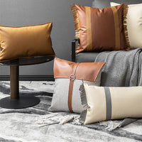 HKM-484371 Light Luxury Leather Pillow Cover for Sofa and Living Room