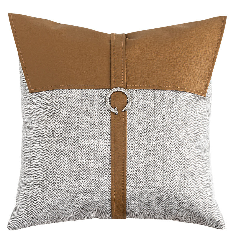 HKM-484371 Light Luxury Leather Pillow Cover for Sofa and Living Room