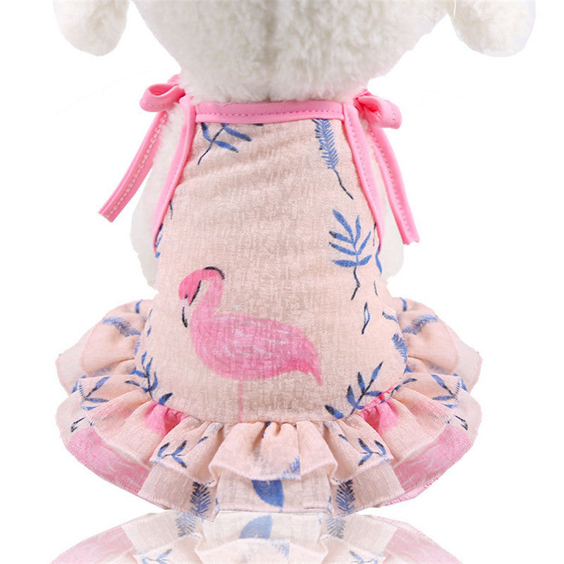 HKM-484435 Couple's Mesh Pet Skirt and T-Shirt Vest Outfit for Dogs and Cats