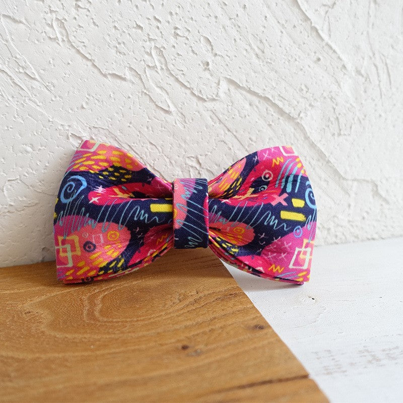 HKM-484435 Dog Bow Tie Set with Leash - Polyester Material, Available in Multiple Sizes